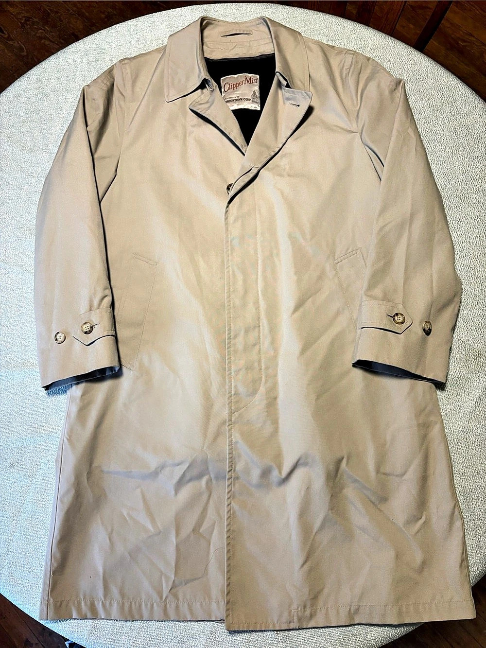 Vintage Copper Mist Trench Coat w/removable faux fur lining Size 38